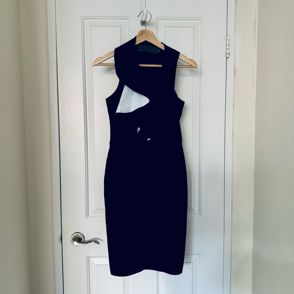 Greta Constantine Black and White Ruffle Dress